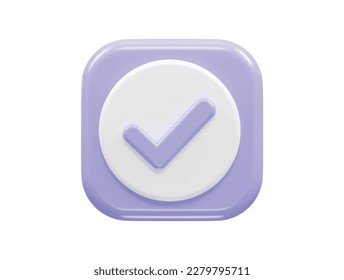 Verifizierte Symbol-3D-Vektorgrafik