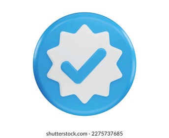 Verified icon 3d rendering vector illustration