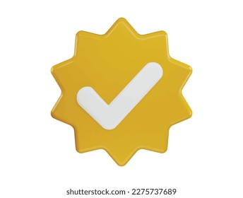 Verified icon 3d rendering vector illustration