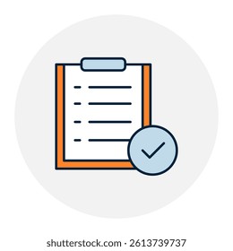 Verified Icon. Checklist, Approval Mark. Illustration for Authentication and Review Concept.