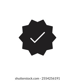 Verified icon Flat line illustration
