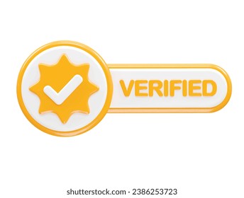 Ilustración de icono verificada 3d representando elemento transparente