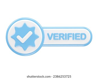 Ilustración de icono verificada 3d representando elemento transparente