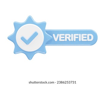 Ilustración de icono verificada 3d representando elemento transparente