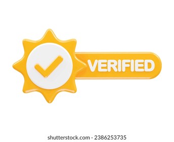 Verified icon illustration 3d rendering transparent element