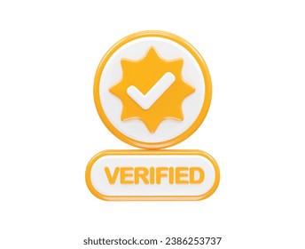 Verified icon illustration 3d rendering transparent element