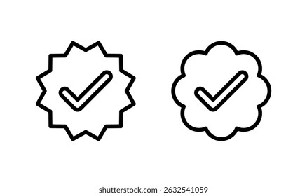 Diseño verificado del logotipo del icono. Marca de verificación. Icono aprobado