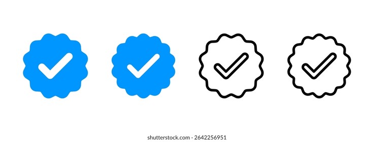 Diseño verificado del logotipo del icono. Marca de verificación. Icono aprobado