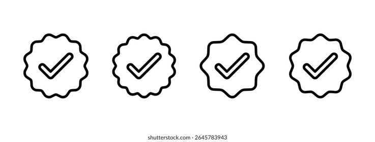 verified icon logo design. verification check mark. approved icon