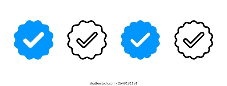 verificada design de logotipo de ícone. verificação marca de seleção. ícone aprovado