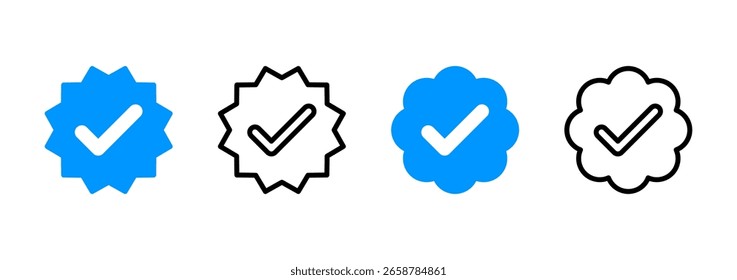 Diseño verificado del logotipo del icono. Marca de verificación. Icono aprobado