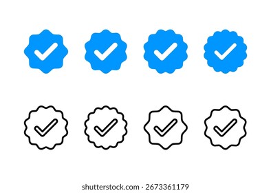 verifiziertes Logo-Design. Prüfzeichen. genehmigtes Symbol