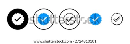 verified icon logo design. verification check mark. approved icon