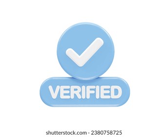 Verified icon render illustration 3d element rendering