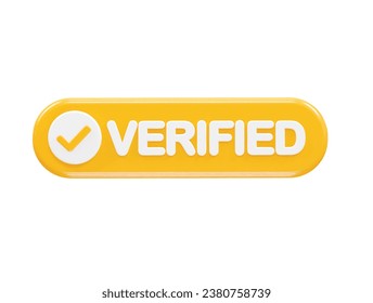 Verified icon render illustration 3d element rendering