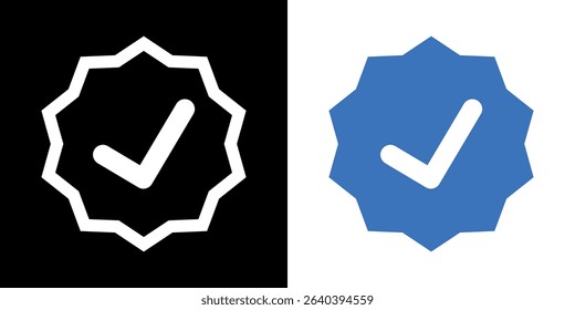 Verified icon set. Colored vector illustration.