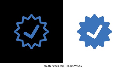 Verified icon set. Colored vector illustration.