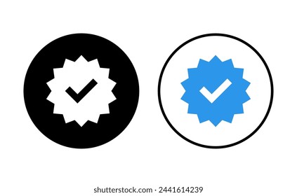 verified icon set. verification check mark. approved icon