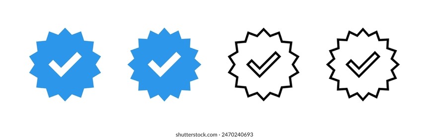 conjunto de iconos verificados. marca de verificación. icono aprobado