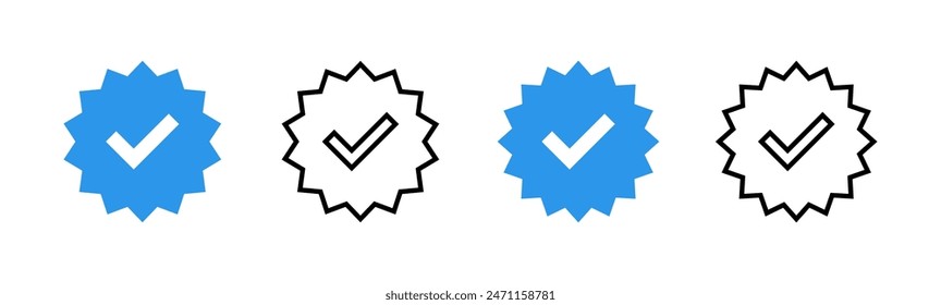 conjunto de iconos verificados. marca de verificación. icono aprobado