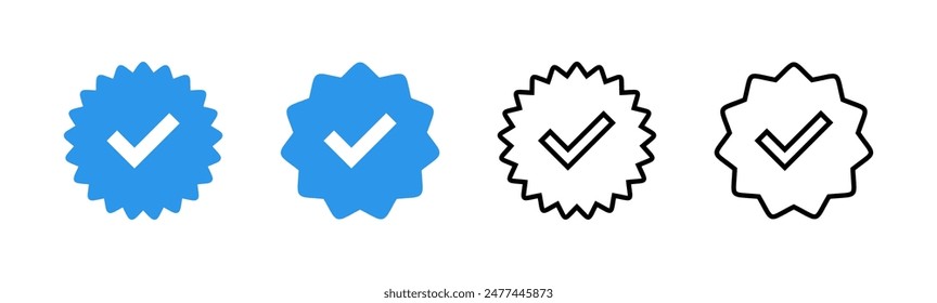 verified icon set. verification check mark. approved icon