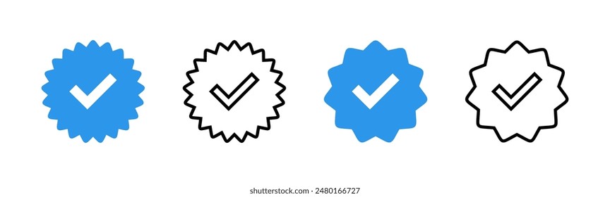 verified icon set. verification check mark. approved icon