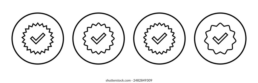 verified icon set. verification check mark. approved icon