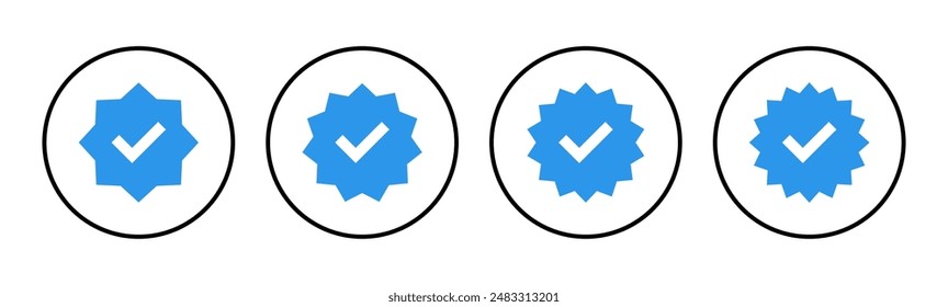 verified icon set. verification check mark. approved icon