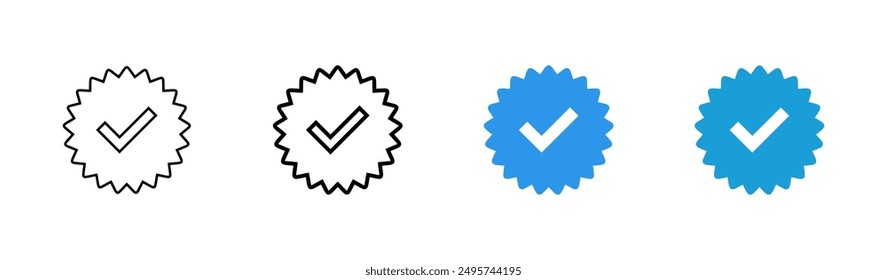 verified icon set. verification check mark. approved icon