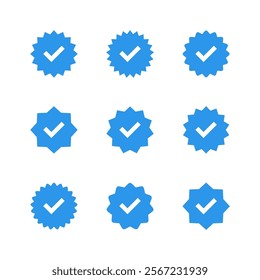 verified icon set. verification check mark. approved icon