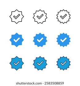 verified icon set. verification check mark. approved icon