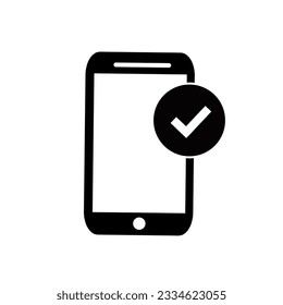 Verified icon sign vector on screen phone - App Icon vector illustration
