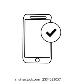 Verified Icon Symbol-Vektorgrafik auf dem Bildschirm Telefon - App Icon Vektorgrafik.