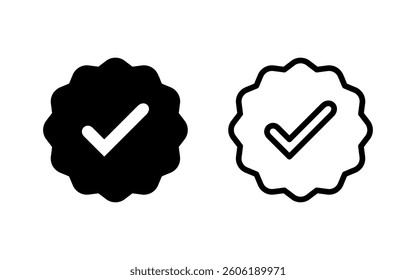 verified icon vector illustration. verification check mark. approved sign and symbol