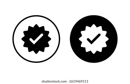 verified icon vector illustration. verification check mark. approved sign and symbol