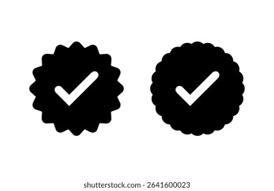 verified icon vector illustration. verification check mark. approved sign and symbol
