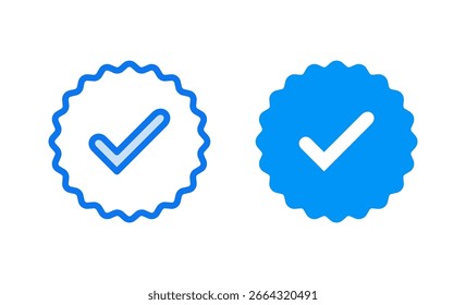 verified icon vector illustration. verification check mark. approved sign and symbol
