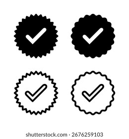 ícone verificado ilustração vetorial. verificação marca de verificação. sinal e símbolo aprovado