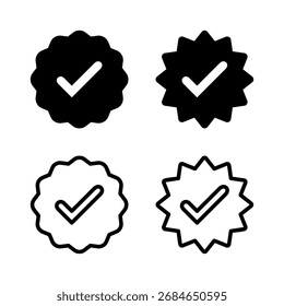 ícone verificado ilustração vetorial. verificação marca de verificação. sinal e símbolo aprovado