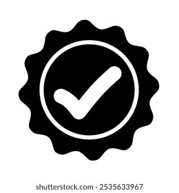 Vector verificado del icono en el fondo blanco