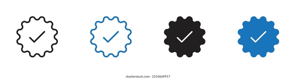 Verified icon Vector set outline