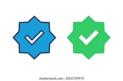 verifizierter Symbolvektor. Prüfzeichen. genehmigtes Symbol