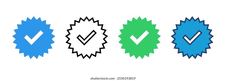 ícone verificado vetor. verificação marca de seleção. ícone aprovado