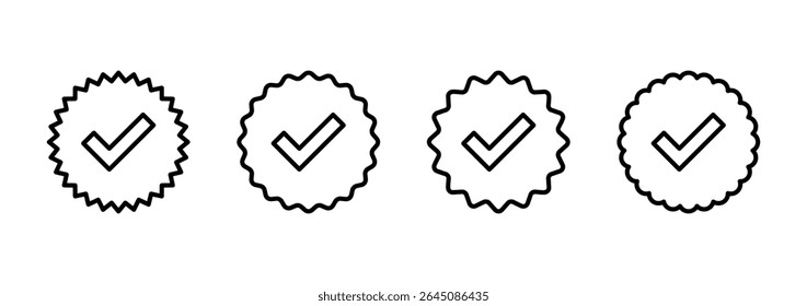 Icono verificado. Marca de verificación. Vector aprobado