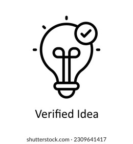 Verified Idea Vector  outline Icon Design illustration. Seo and web Symbol on White background EPS 10 File