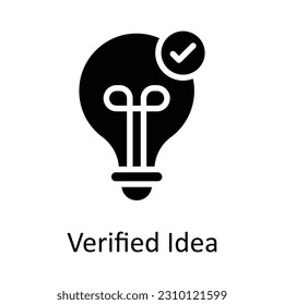 Verified Idea Vector Solid Icon Design illustration. Seo and web Symbol on White background EPS 10 File