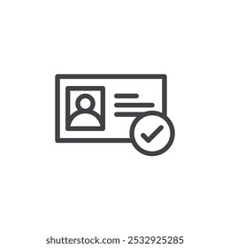 Ícone de identidade verificada Logotipo simples do vetor de estrutura de tópicos