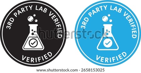 Verified lab flask emblem science chemical