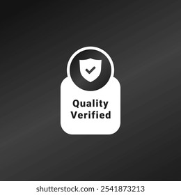 Verifiziertes Etikett oder qualitätsverifizierter Etikettenvektor. Bester verifizierter Zeichenvektor für Produktverpackungs-Design-Element. Geprüftes Etikett für Verpackungsdesign-Element.