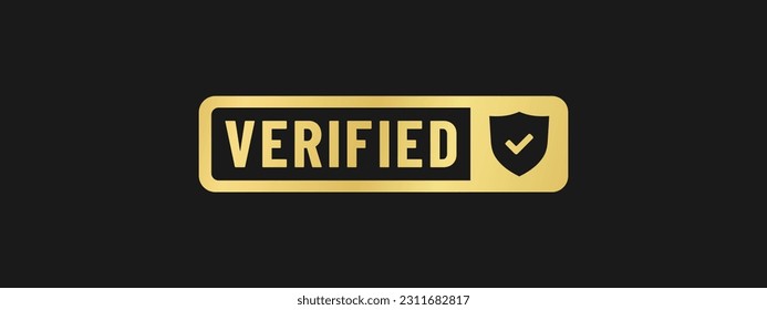 Verified label or Verified sign vector isolated in flat style. Verified label vector for product packaging design element. Verified sign for packaging design element.